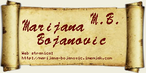 Marijana Bojanović vizit kartica